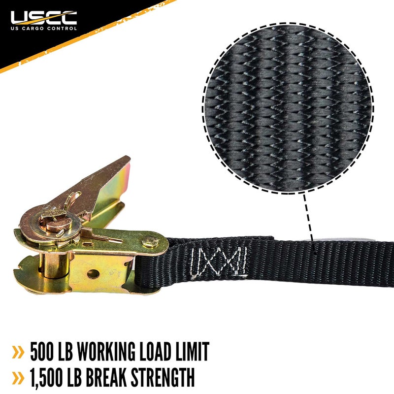 US Cargo Control Endless Ratchet Straps 1 Inch x 30 Foot (4-Pack), Hookless Ratchet Straps 30 FT, 1,500 LBS Break Strength, 1 Inch Tie Downs for Motorcycles, Bikes, Pallets, Kayaks, and Bundling - Image 3